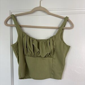 Amazon Olive Green Women's Crop Top
